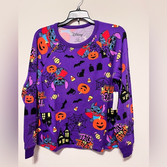 Disney Stitch Halloween PJ Top Purple XS NWT - Picture 1 of 4